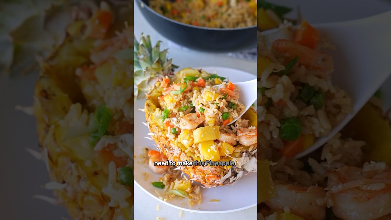 Pineapple Fried Rice #friedrice #pineapple #pineapplerecipes #ricebowl #easyrecipes #asianfood