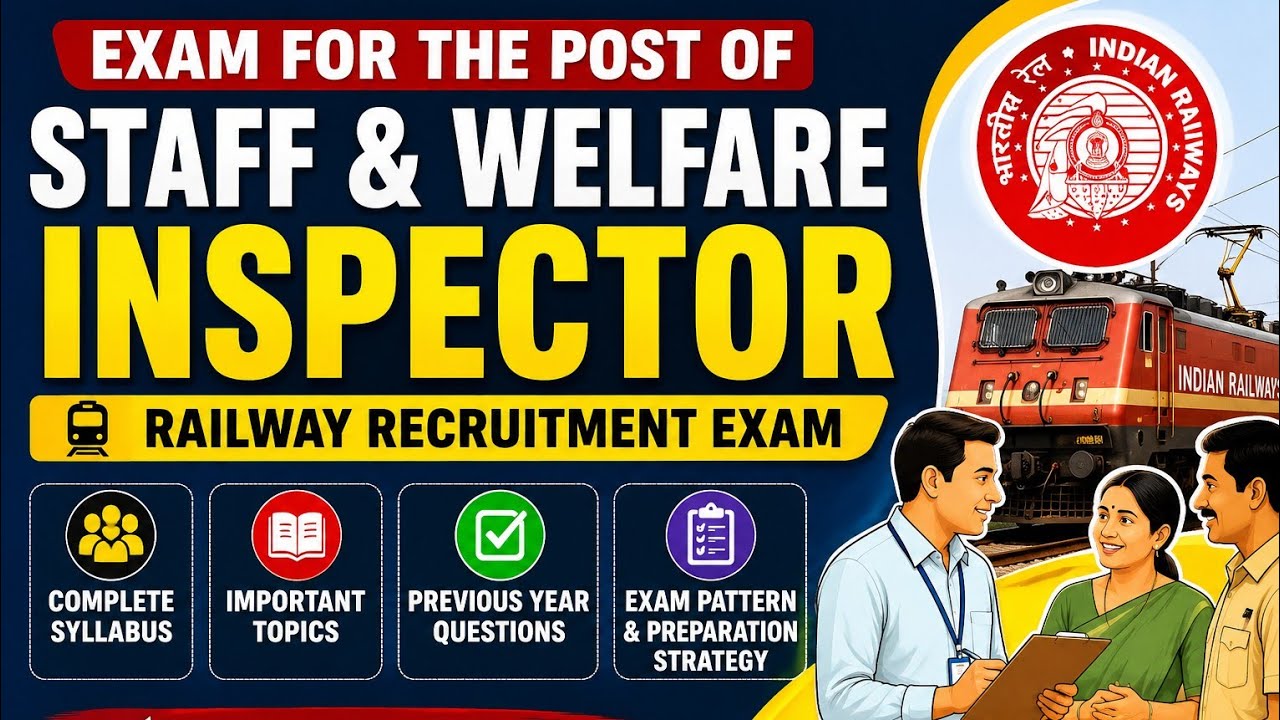 Staff Welfare Inspector Exam 2026 MCQs | Railway Staff Welfare Inspector Exam | SWI Exam 2026