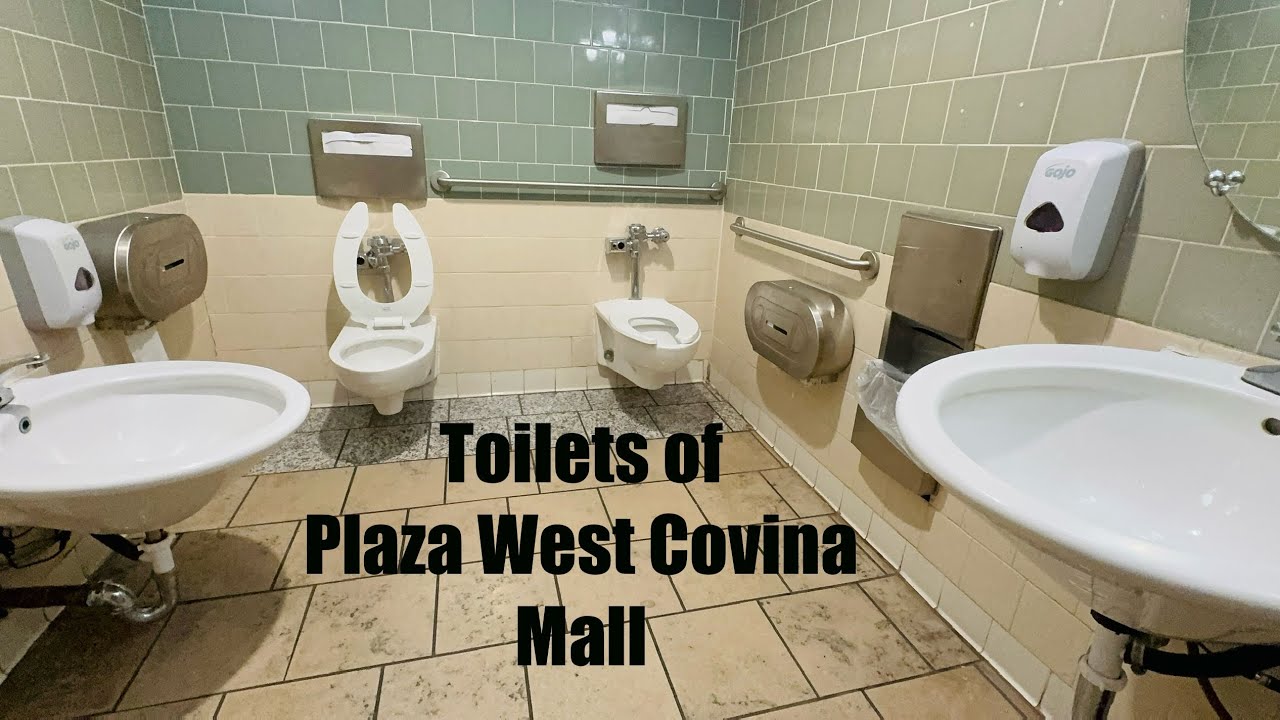 Toilet & Urinal Flushes in Restrooms of Plaza West Covina, CA USA | 9KJ, Bobrick, Eclipse, XLerator