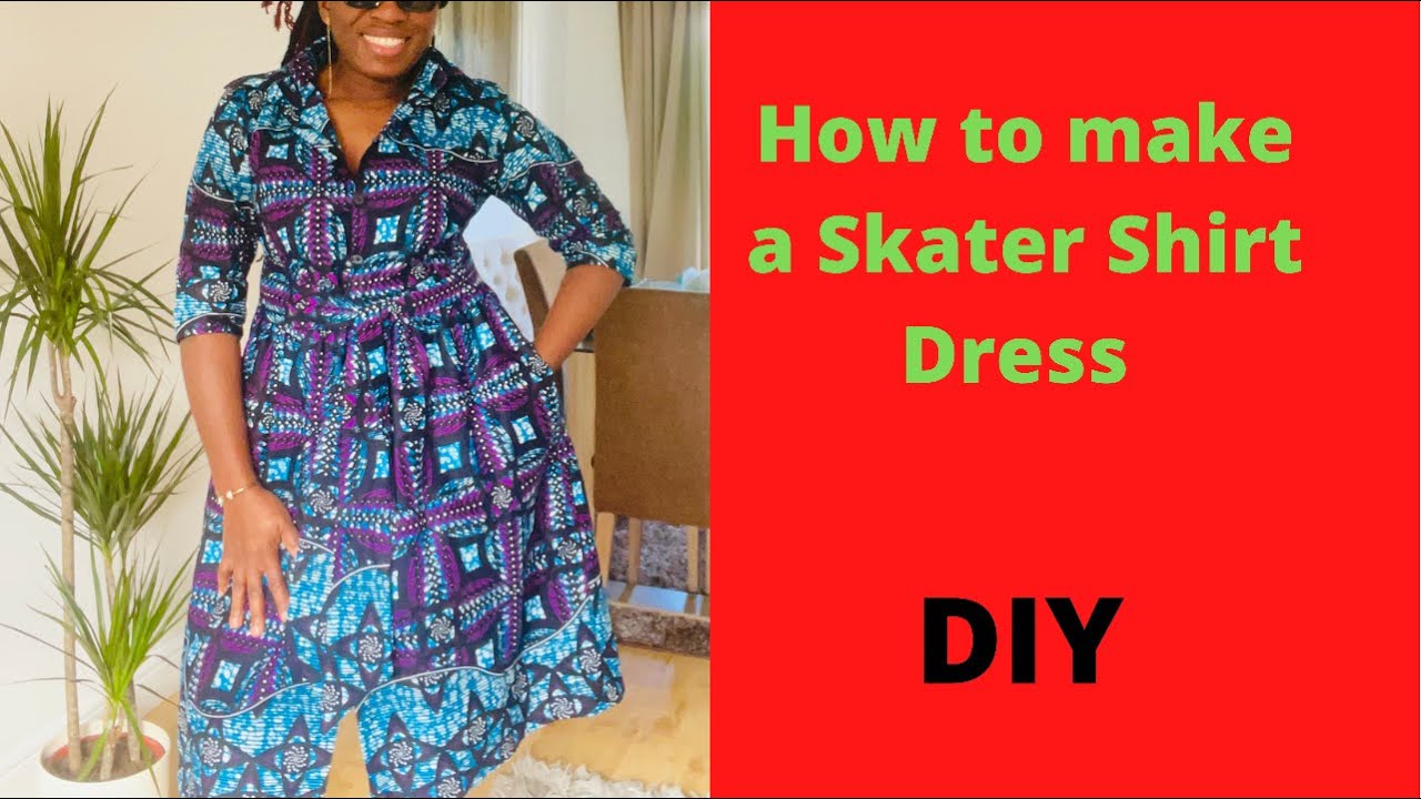 Skater Shirt Dress Tutorial:DIY| #Howto#ankaradresstutorial#officedress#collar#cutting