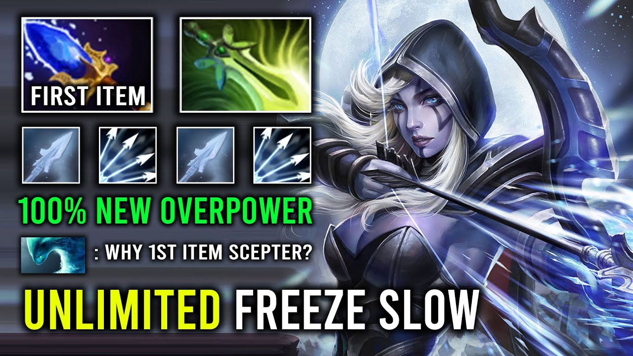 WTF 1st Item Hypothermia Frost Arrows Unlimited Slow Drow Ranger 7.33d Dota 2