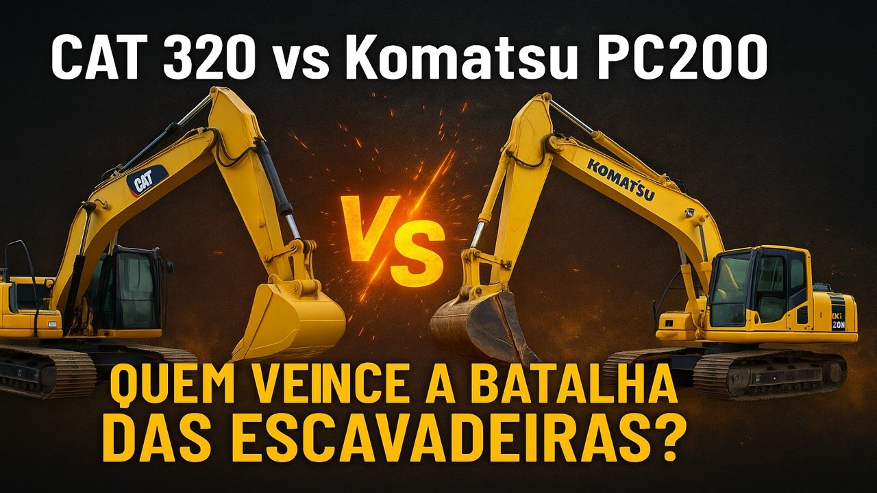 CAT 320 vs Komatsu PC200: Quem Vence a Batalha das Escavadeiras? 💥🚧 #komatsu #caterpillar