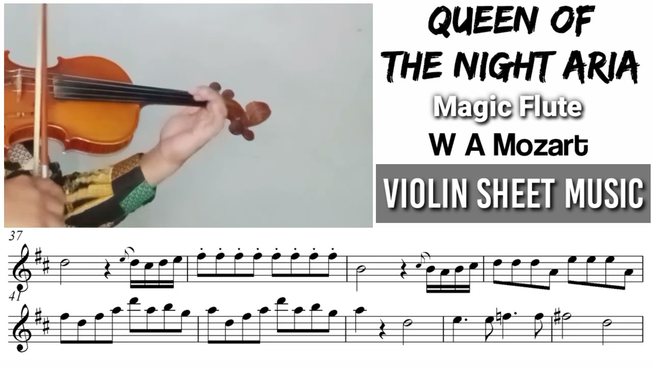 Free Sheet || Queen Of The Night Aria - Easier Version || Violin Cover With Sheet Music
