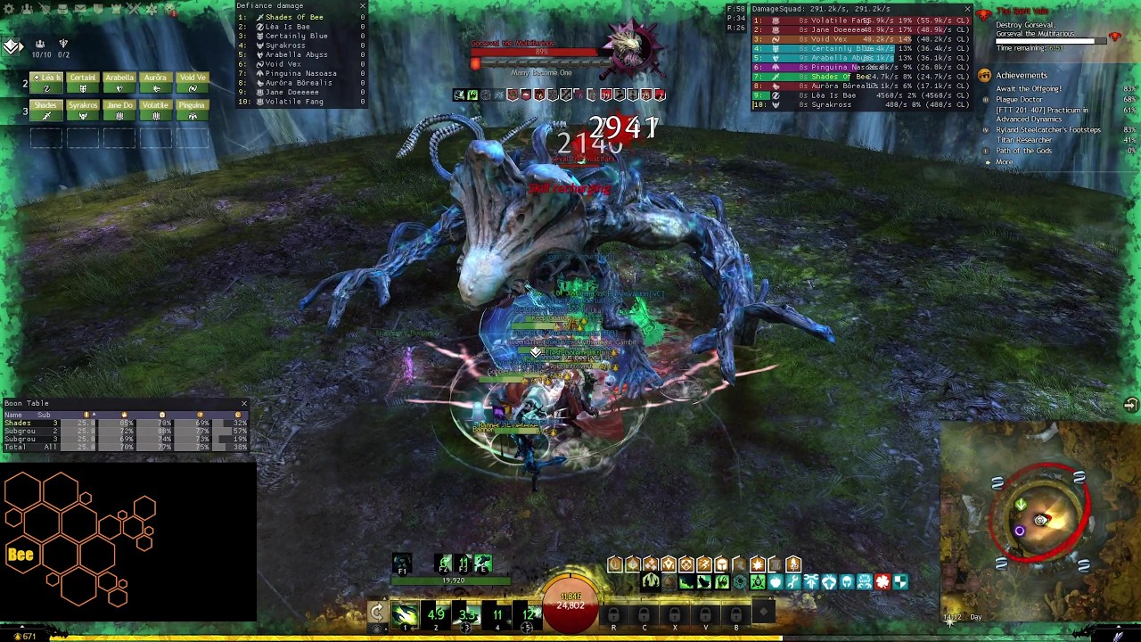 gw2 gorseval (easy raid boss) | shades of bee (quickness ritualist)