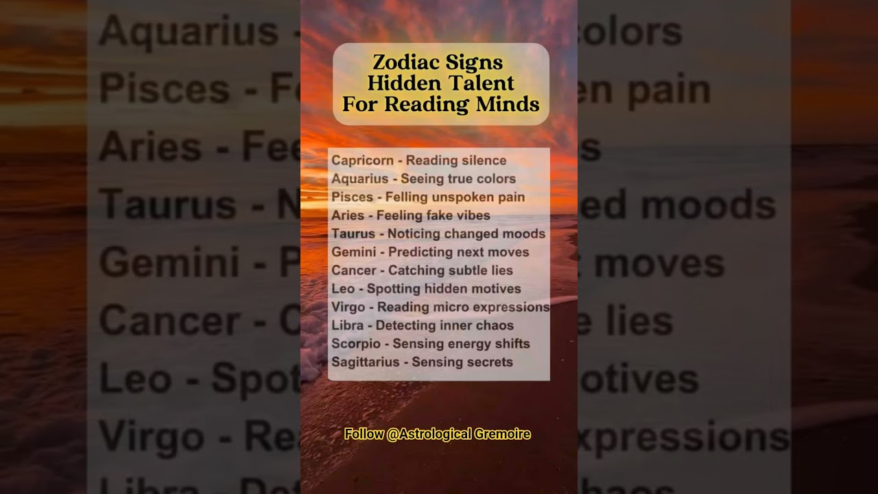 Zodiac signs hidden talent