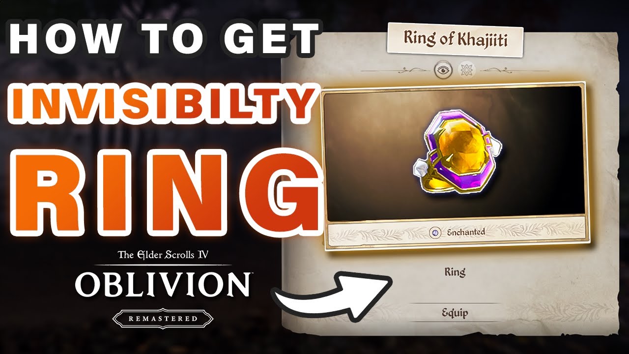 How To Get The Ring Of Khajiiti | Invisibility Ring ► Oblivion Remastered