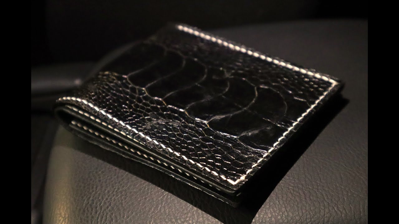 MAKING EXOTIC BI-FOLD WALLET HAND CRAFTED - ASMR SOUDNS LEATHER CRAFT