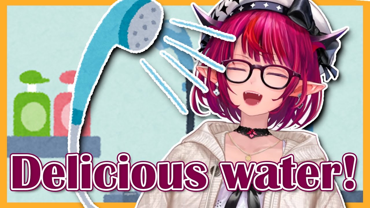 Ирис захотела пить посреди ванны и начала пить воду из душа [Hololive EN]