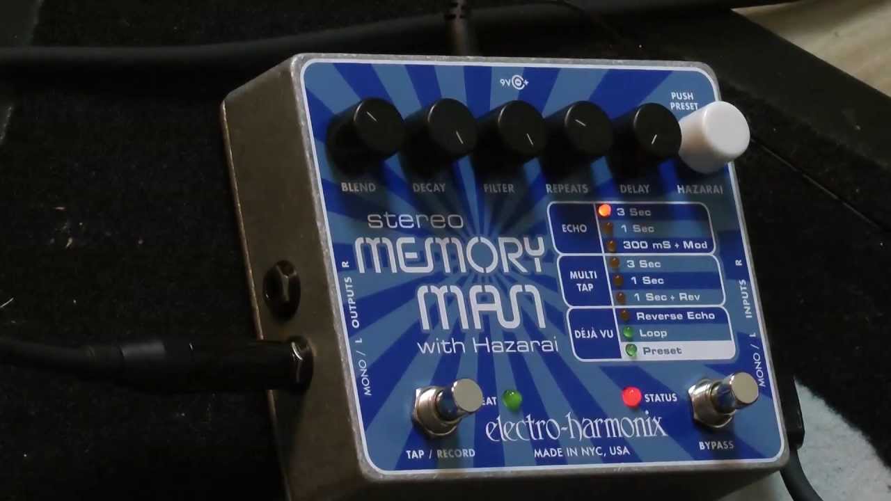 audio test #13 - Electro Harmonix - stereo MEMORY MAN with Hazarai - Massimo Varini