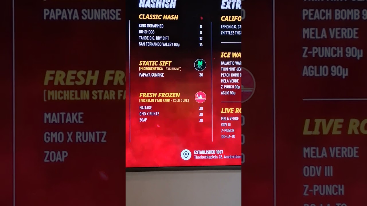 Bushdoctor coffeeshop Amsterdam 👊latest menu👊 17/7/25