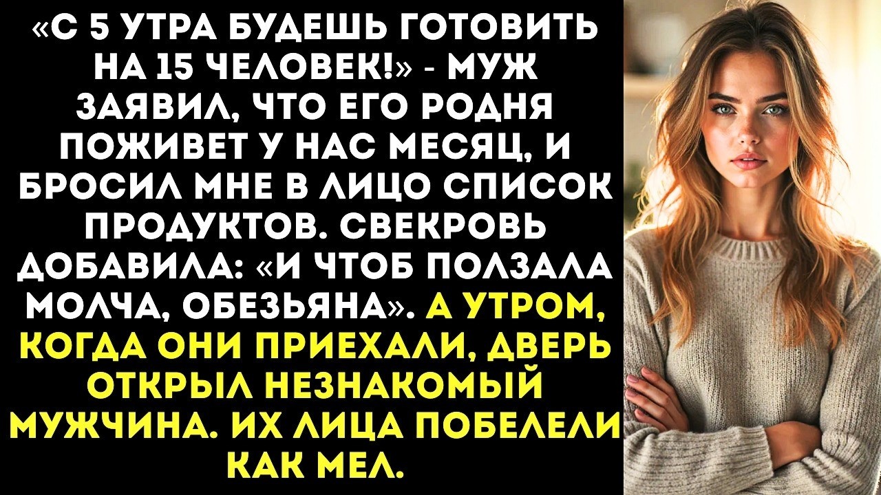«С 5 утра будешь готовить на 15 человек!» — муж заявил, что его родня поживет у нас месяц