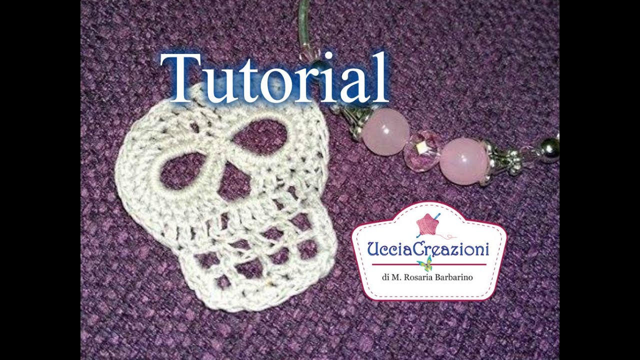 Tutorial 17. * Teschio all'Uncinetto Halloween * . How to Crochet Skull  Ucciacreazioni