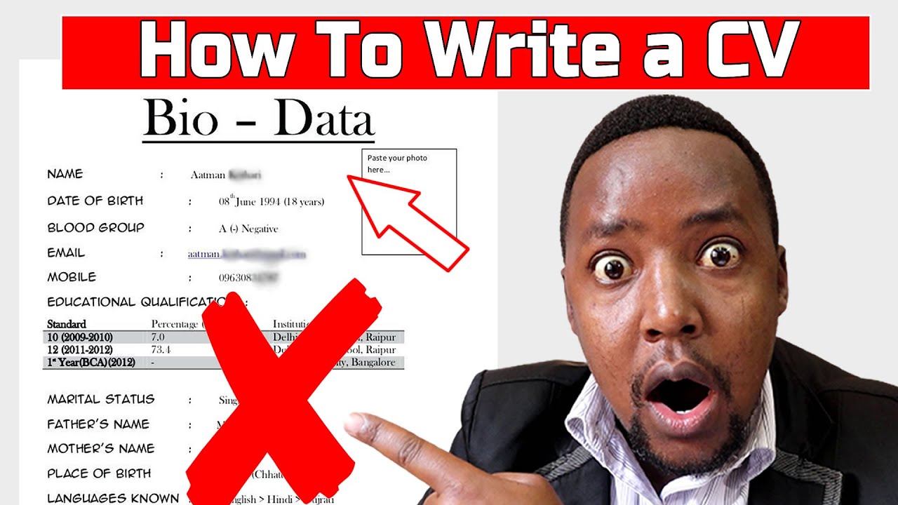 How To Write a CV in 2024 - Remove Bio Data- CV writing tips