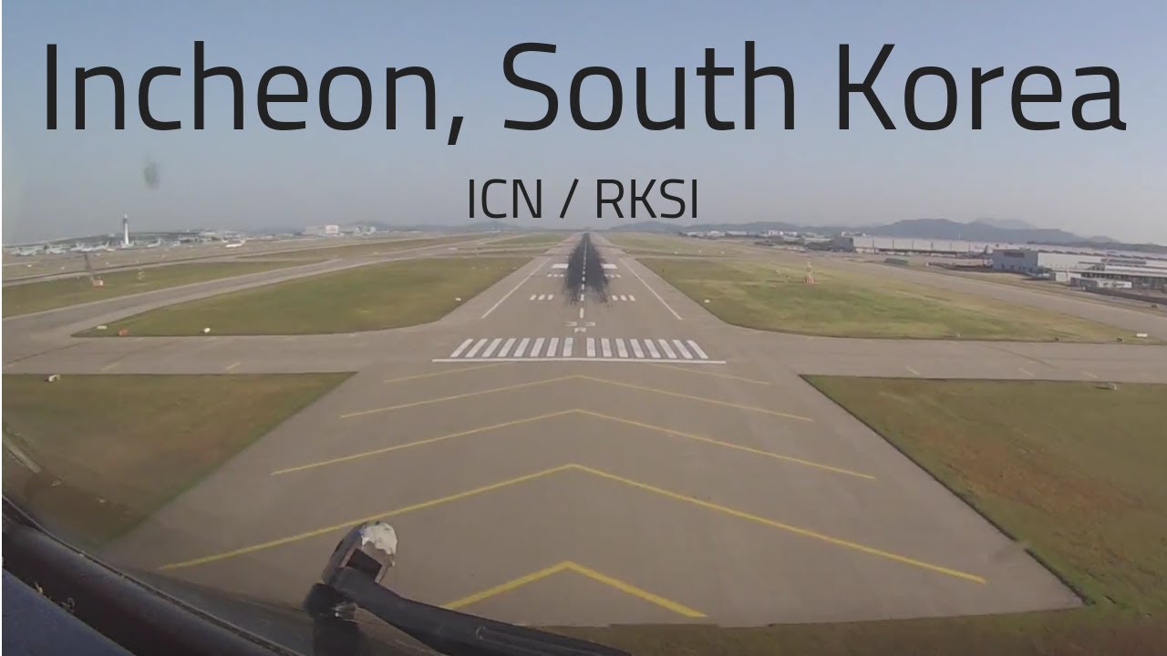 Cockpit view Boeing 757 landing Incheon, Seoul, South Korea (ICN/RKSI)