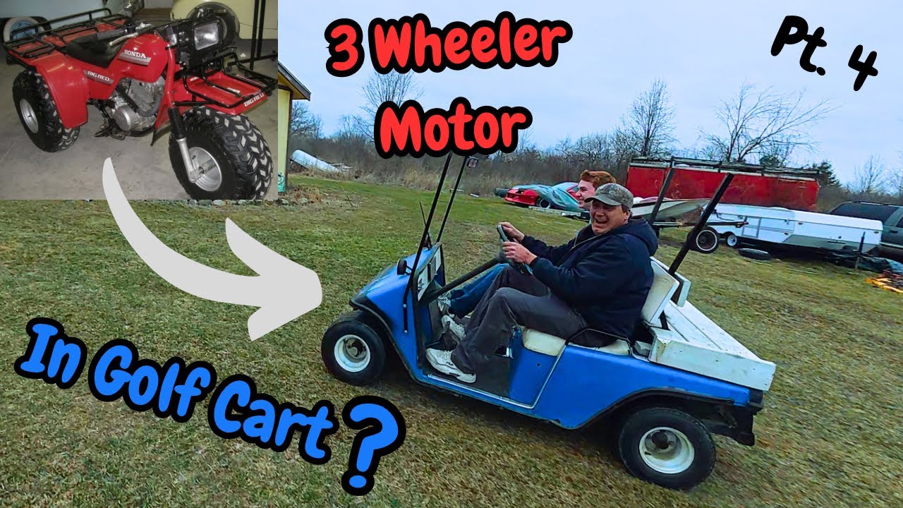 Golf Cart Powered by a 3-Wheeler Engine - Crazy Custom Build!