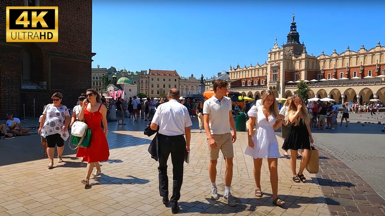Virtual walk around Krakow -  Holidays in Krakow 2022 - Visit Krakow city center 4K - City guide PL