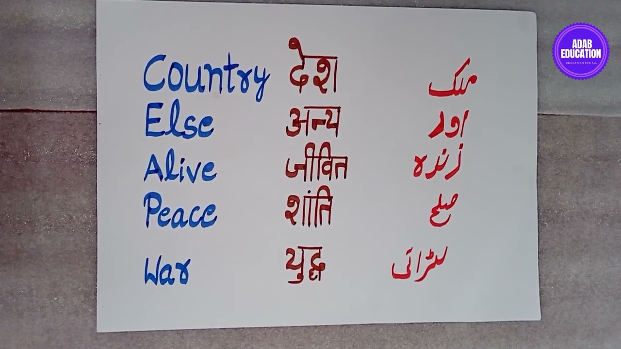 URDU Likhna Padhna Seekhein।Learn to read Urdu।5 New Urdu Word's।Adab Education