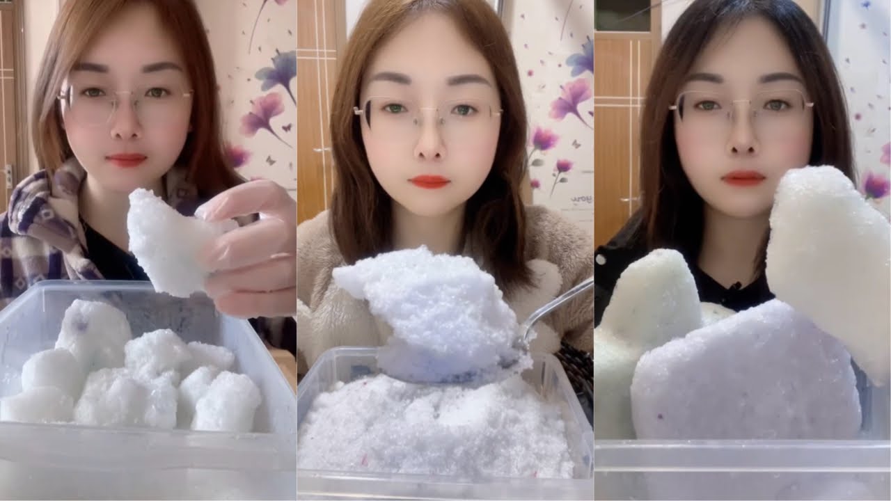 White Ice Eating ASMR | Crushed Ice | Ice Eating