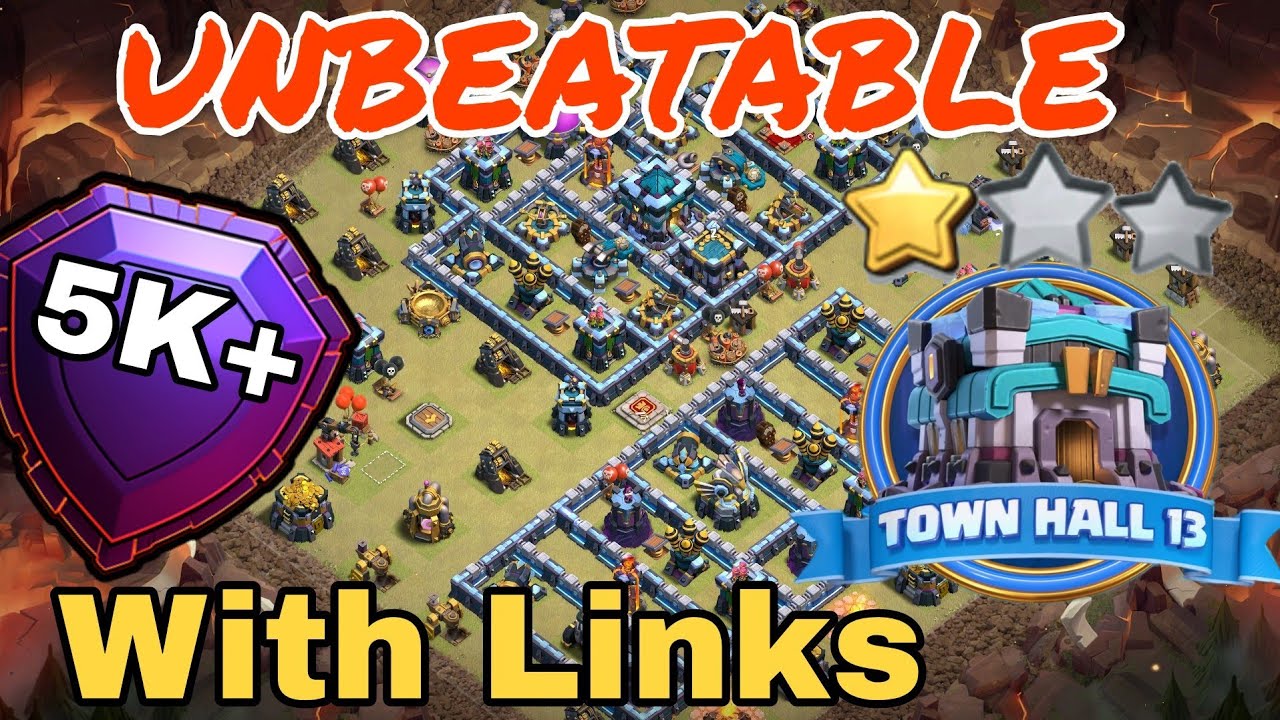 Top Town Hall 13 War Bases With Links Best Th13 Anti 2/3 Star Bases. #clashofclans
