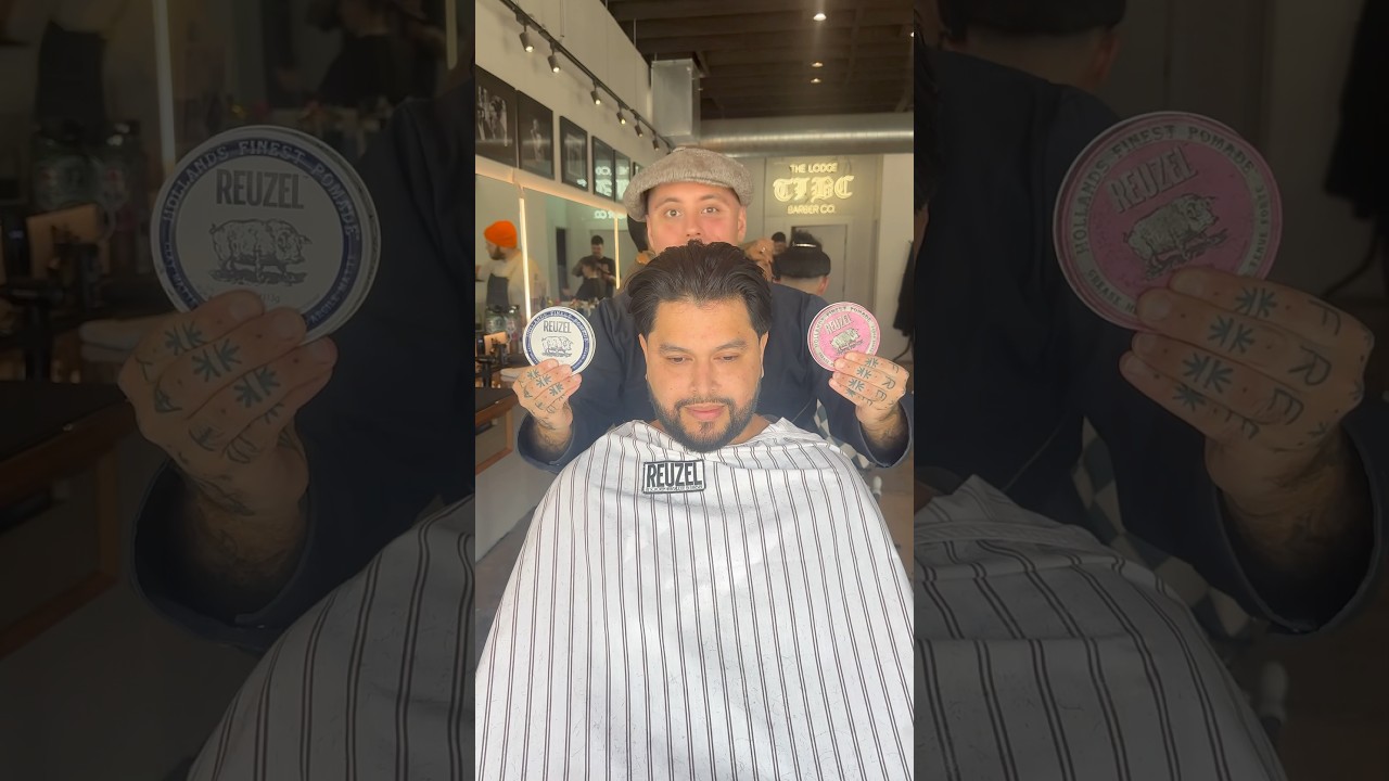 How Style a Slickback Haircut with Reuzel Pink Grease and Clay Matte Pomade