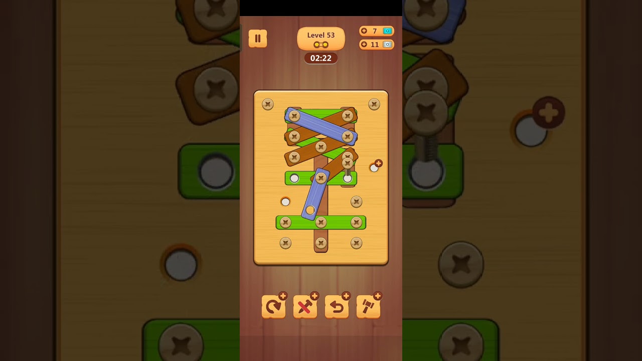 Wood nuts and bolts games level 53 walkthrough