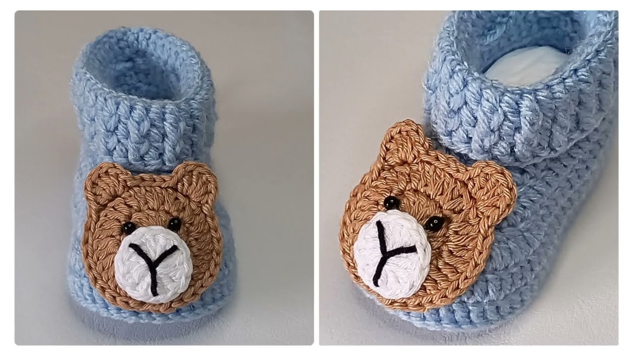 Botinha de crochê para bebê 🐻