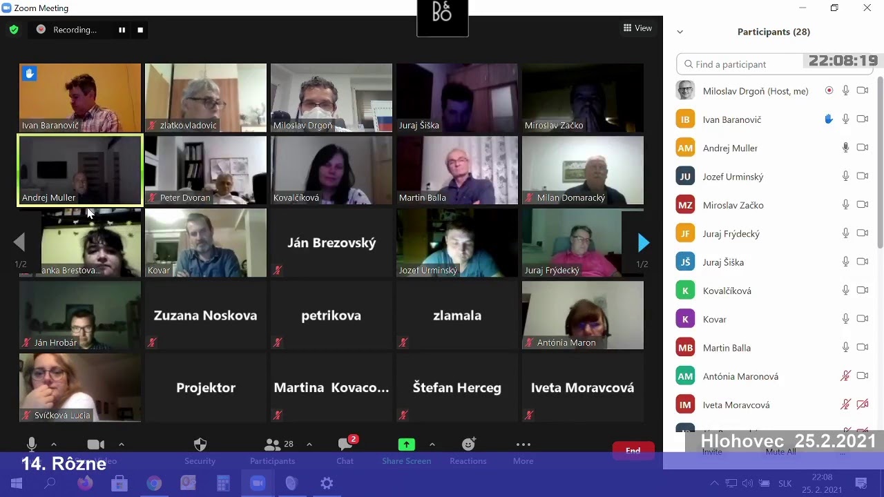 Mestské zastupiteľstvo 25.2.2021
