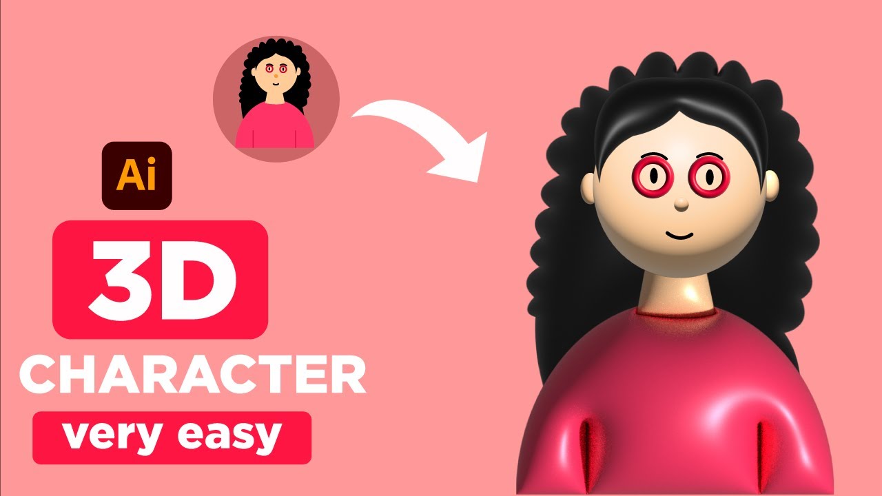 HOW TO MAKE 3D CHARACTER IN MINUTES | ILLUSTRATOR 2023  TUTORIAL
