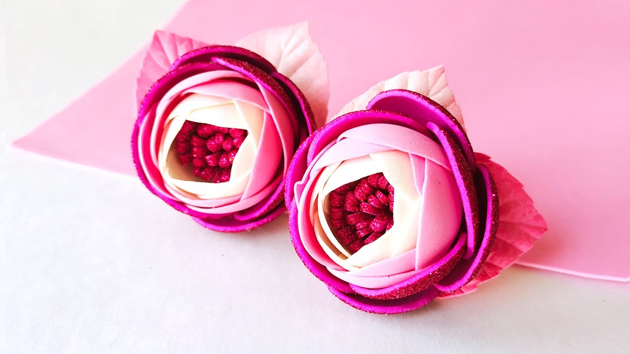 Яркие, простые цветочки из фоамирана, без шаблонов. DIY/Flowers from foamiran