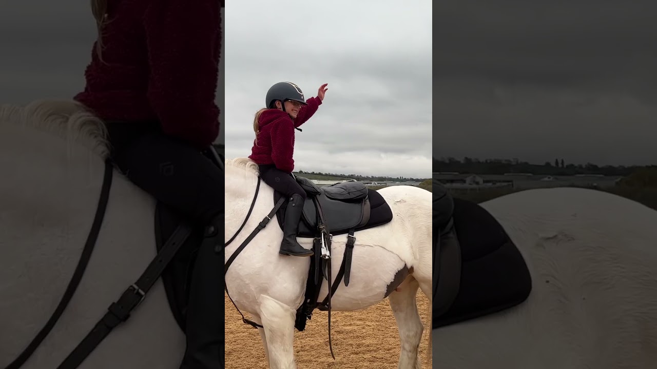 Milla had the best trick riding lesson 🤩 full vlog out on Saturday! #horse #equestrian #tricks