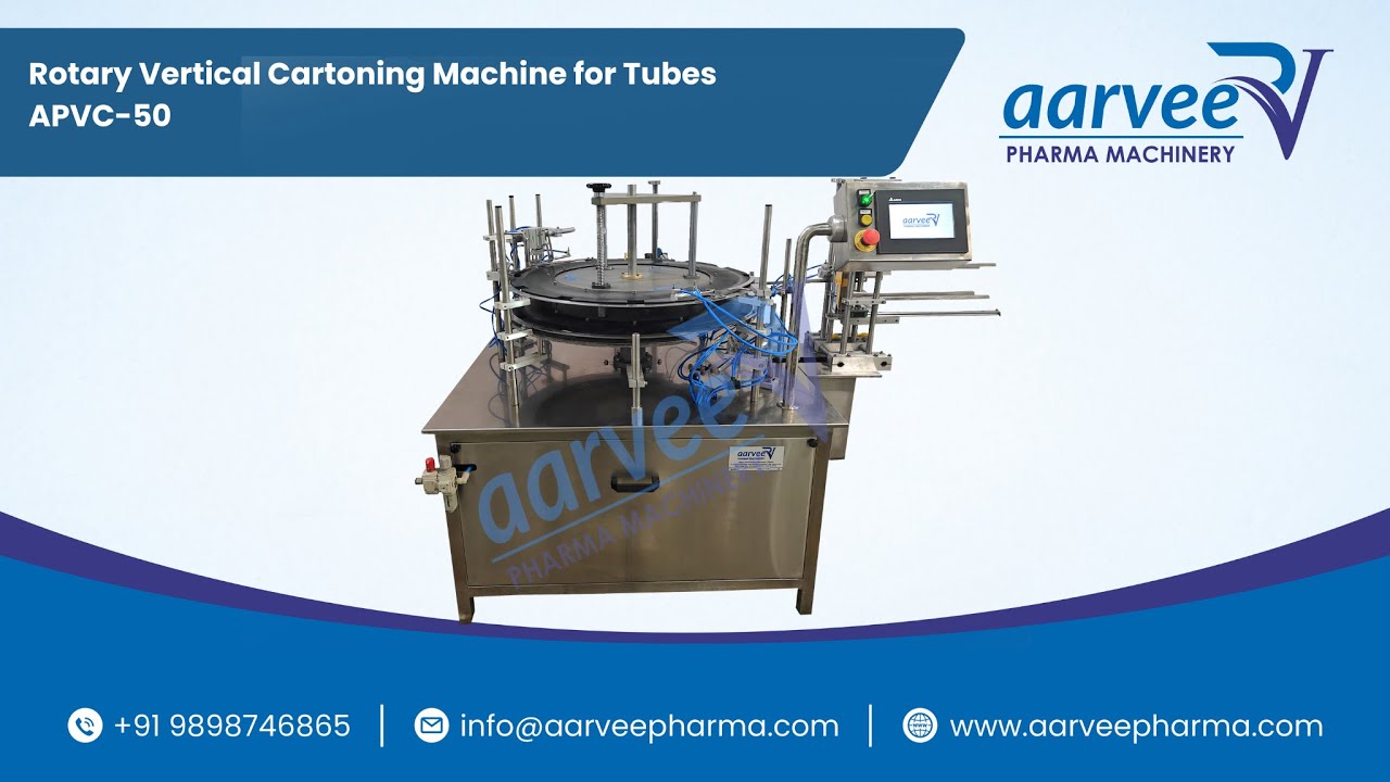 Rotary Vertical Cartoning Machine for Tubes | Vertical Cartonator Machine | APVC-50