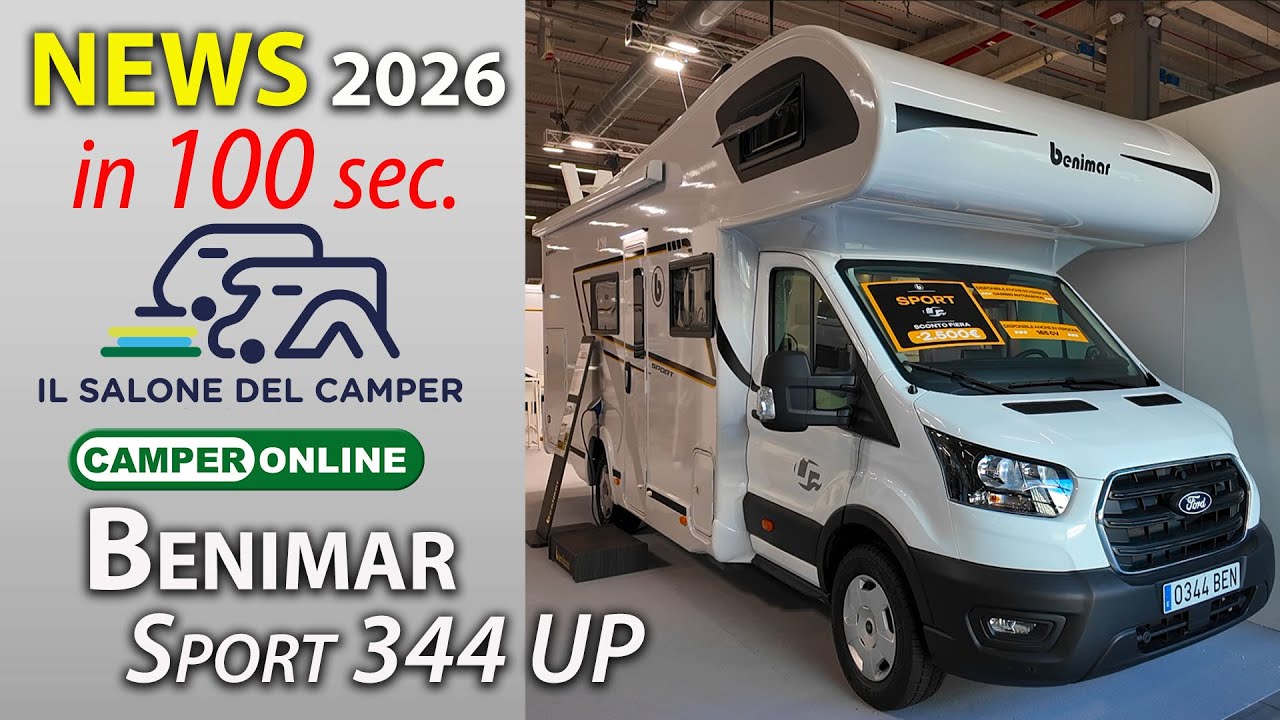 Benimar Sport 344 UP: News 2026 in 100 secondi dal Salone del Camper di Parma