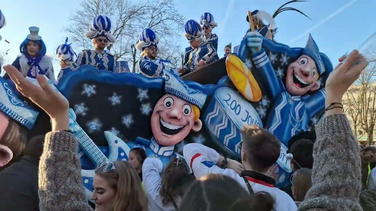 Das ist der Düsseldorfer Karneval. Karnevalsumzug. Rosenmontag - 03.03.2025. 4K-Video. Teil 2.