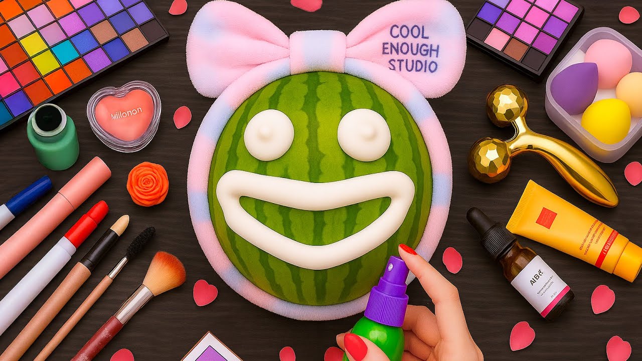 ASMR Makeup on Watermelon (No Talking)