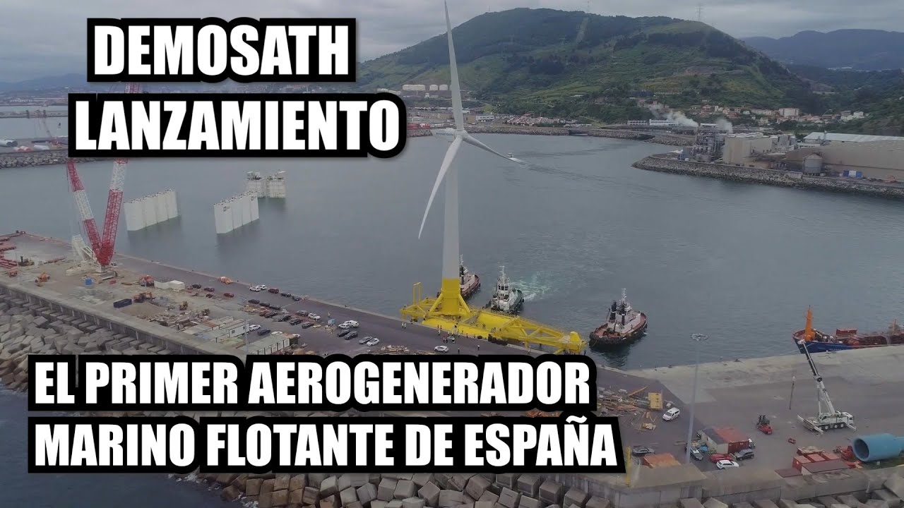 DemoSATH - El primer AEROGENERADOR offshore flotante de ESPAÑA (Lanzamiento)