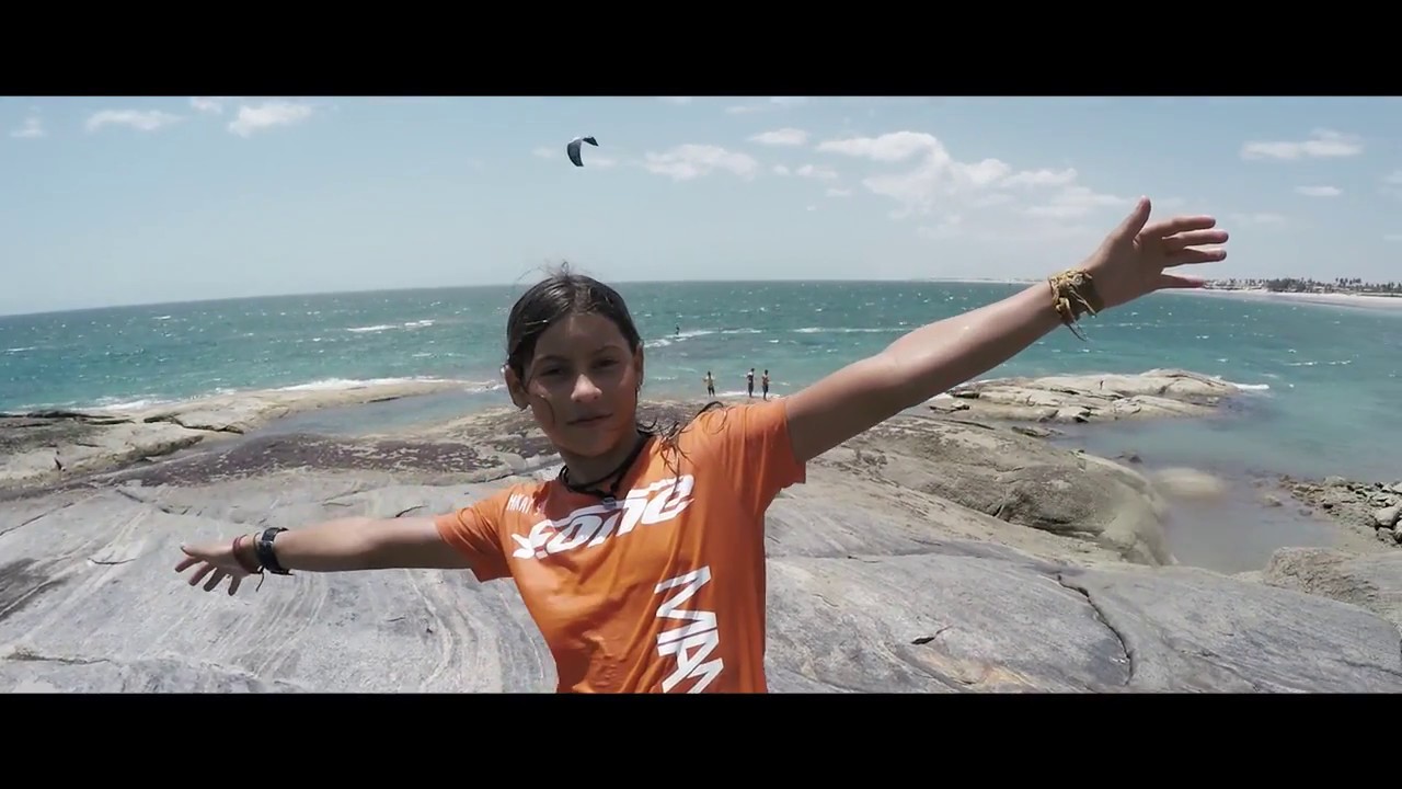 Mikaili Sol 10 yrs old kitesurfing prodigy having fun with her friends