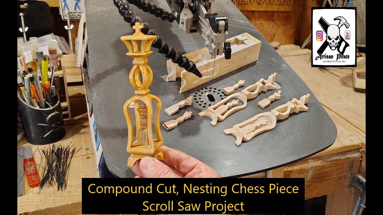 Compound Cut, Nesting Chess Piece, Scroll Saw Project