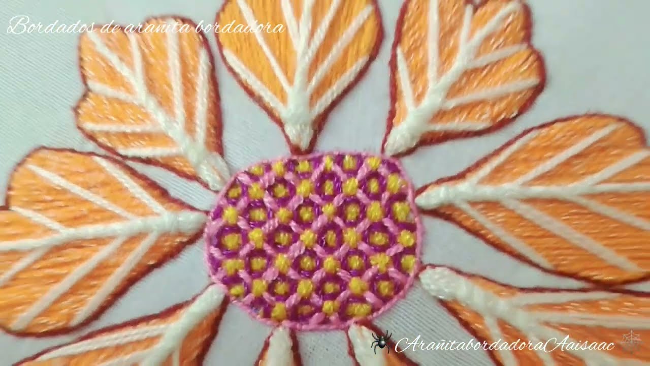 BORDADO FANTASÍA PARA CENTRO DE FLORES/ PUNTADA RELLENA DE CUALQUIER DISEÑO/ HAND EMBROIDERY FANTASY