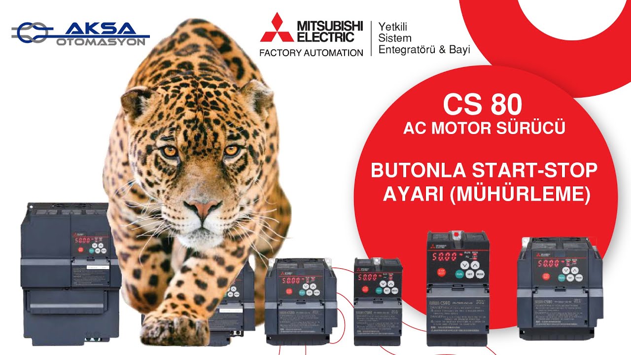 MITSUBISHI ELECTRIC CS80 AC MOTOR SÜRÜCÜ BUTONLA START STOP AYARI MÜHÜRLEME