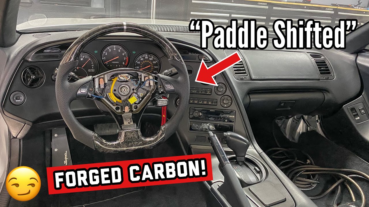 Galaxy Customs Forged Carbon Supra Steering Wheel (How to make a Supra paddle shift)