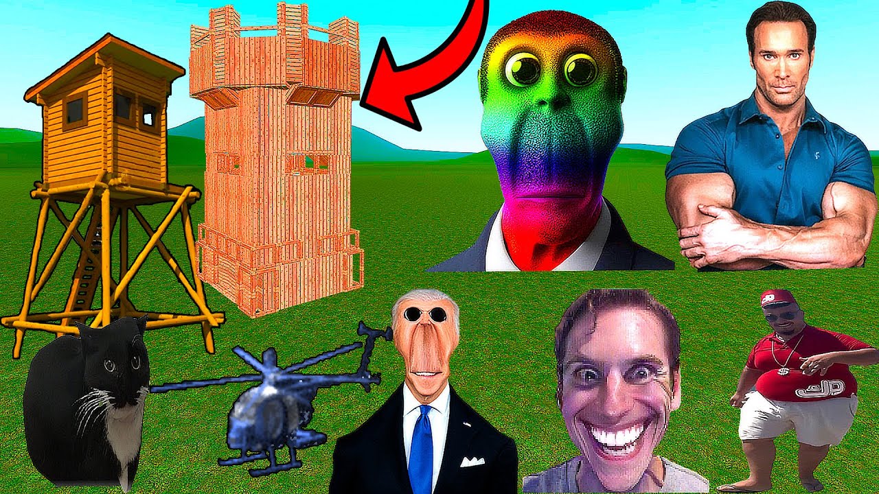 Skibidi Bop yes yes,Jerma, Mike O'Hearn, Maxwell Cat, Family Nextbots VS My Buildings in Garry's mod
