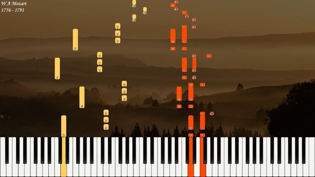 W A Mozart - Sonata 17 in B-flat Major K570 | Piano Synthesia | Library of Music