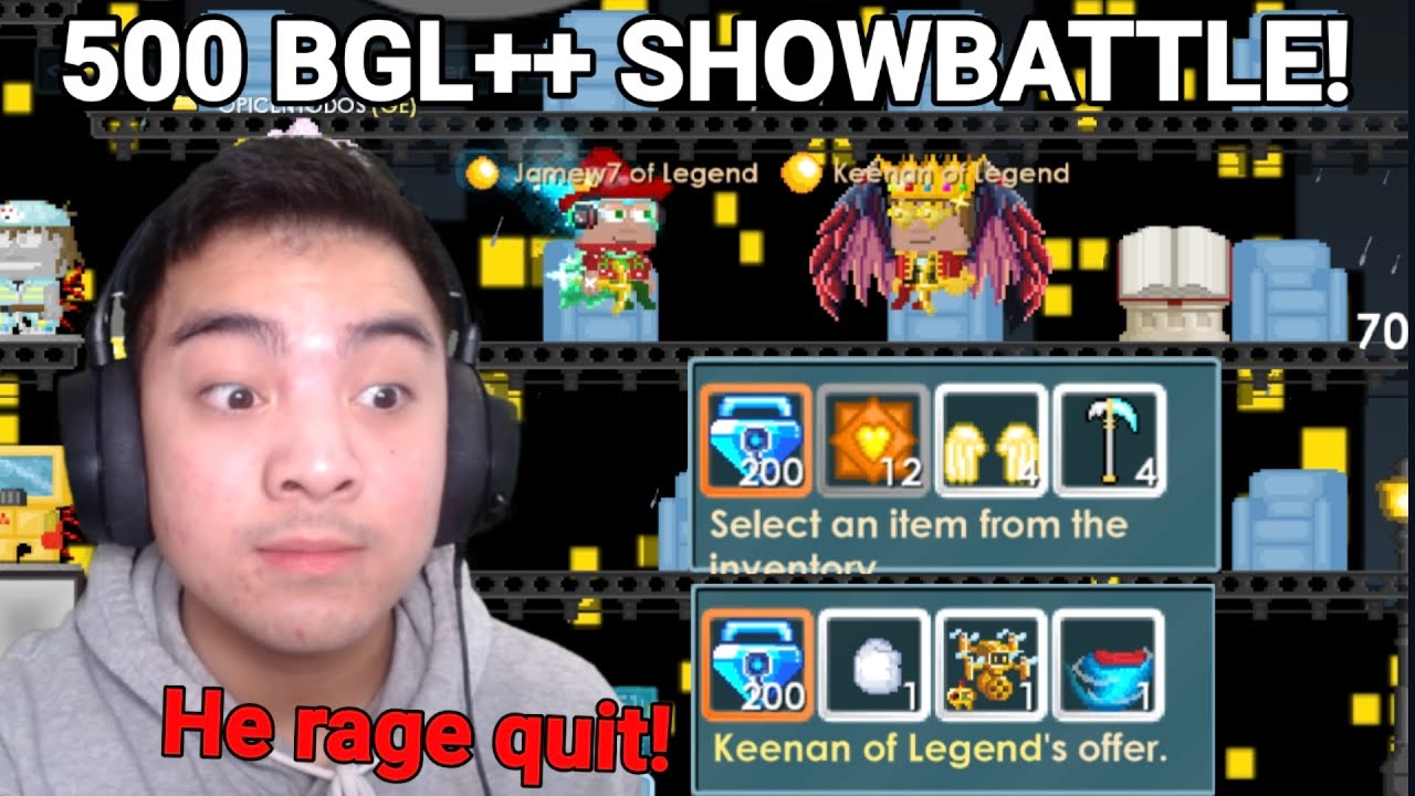 500 BGL++ SHOWBATTLE vs TOP 3 RICHEST PLAYER! (I MADE HIM QUIT GROWTOPIA) - Growtopia