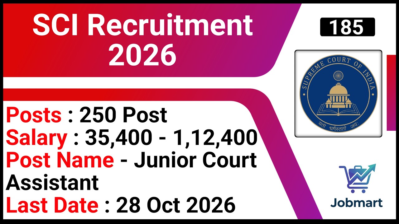 Supreme Court of India Recruitment 2026 | Court Assistant Jobs | SCI Recruitment 2026