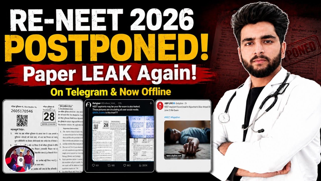 Re Neet 2026 Exam Postponed| Re Neet Paper Leaked| NTA Neet Paper Leak & Postponed Latest Update 