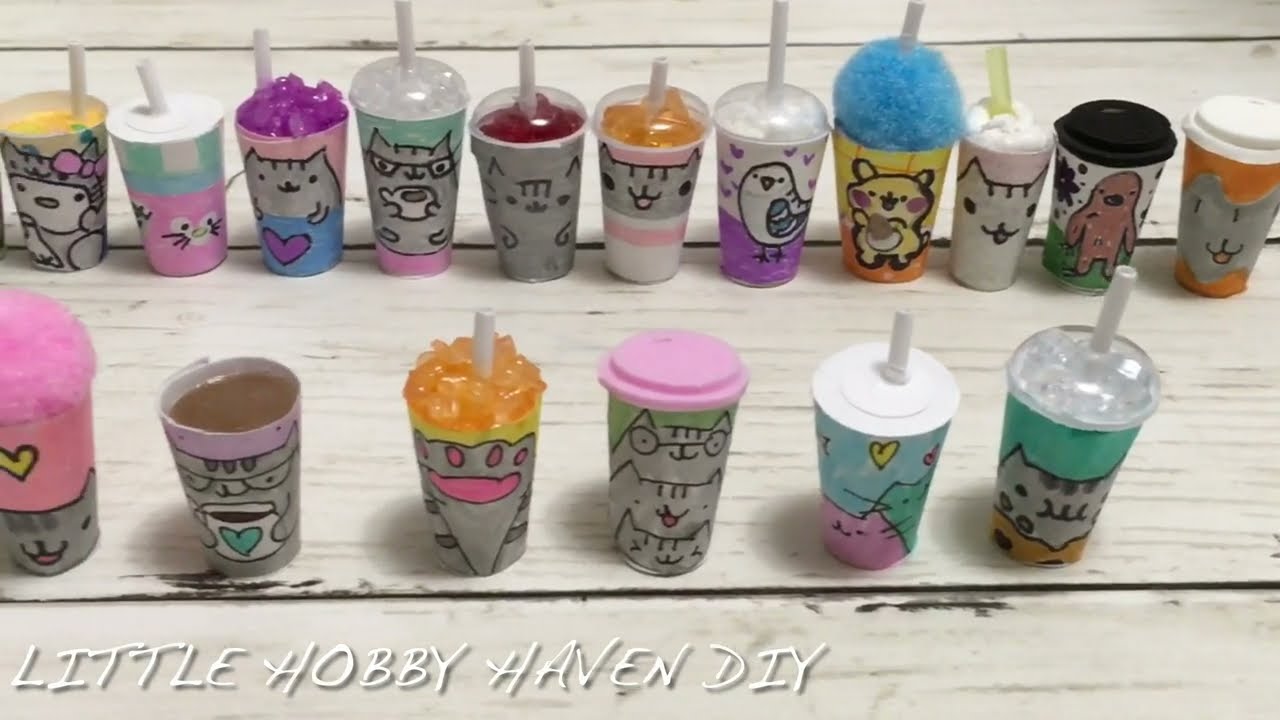 DIY Doll Cups: 6 Styles Pusheen Inspired | 1:6 Scale