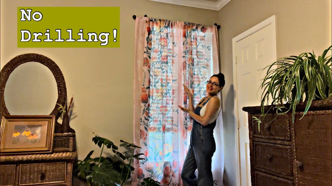 ✨How to: HANG CURTAINS EASILY✨ (no drilling/no crying👌🏻)