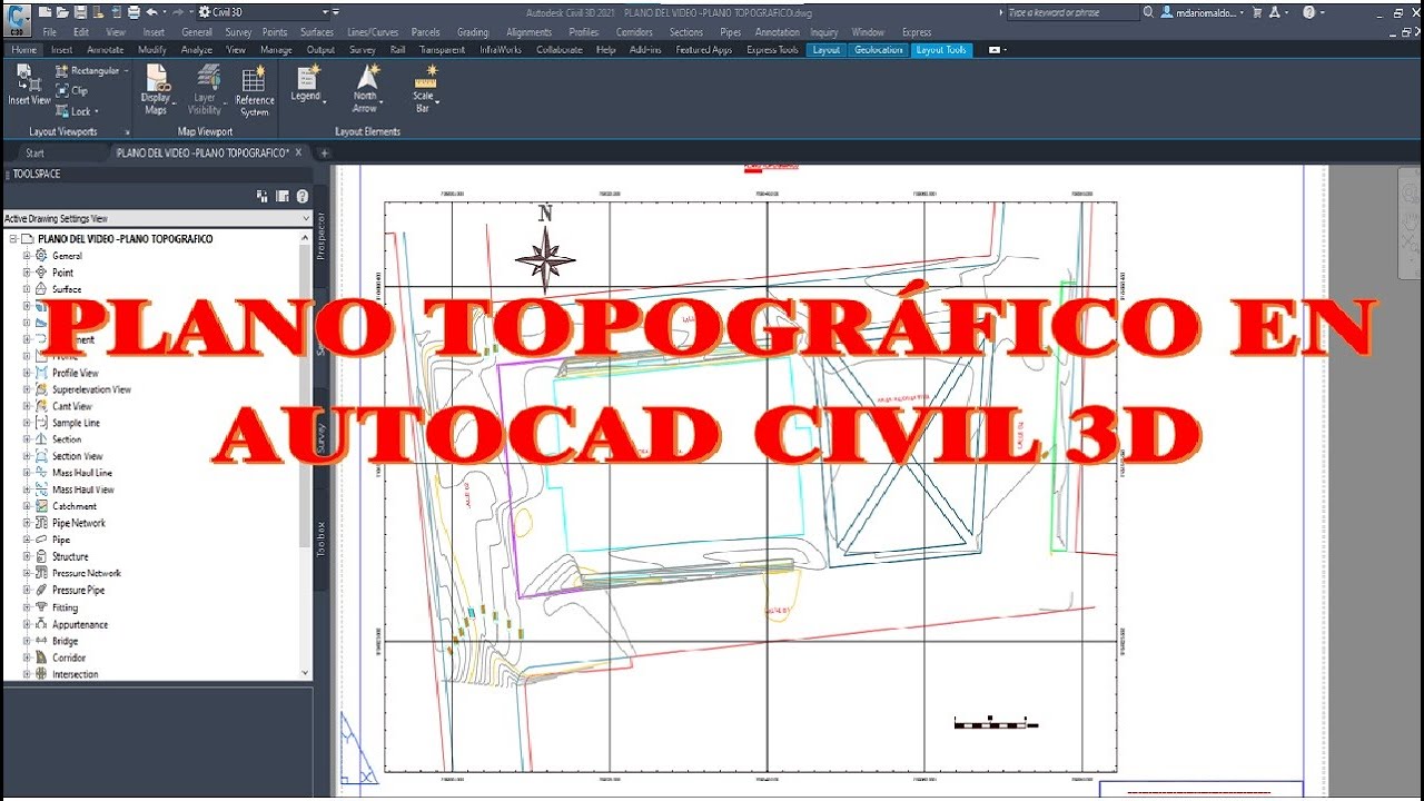 PLANO TOPOGRÁFICO EN AUTOCAD CIVIL 3D 2018-2025