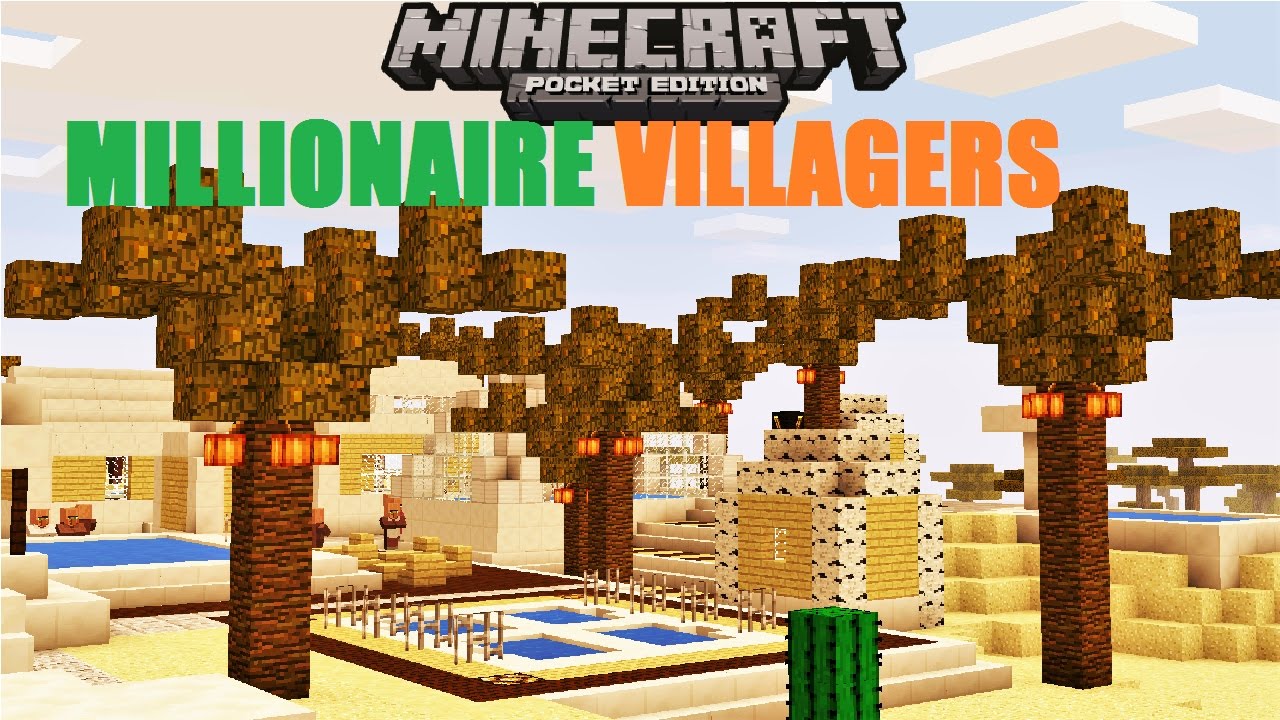 MCPE 1.0.0 - EPIC $-BILLIONAIRE-$ VILLAGERS MAP ! SUPER RICH VILLAGERS VILLAGE MAP