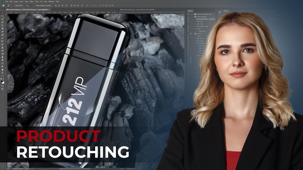 Retouch high end in Photoshop. Product retouching | Ретушь продукта в фотошопе (таймлапс)
